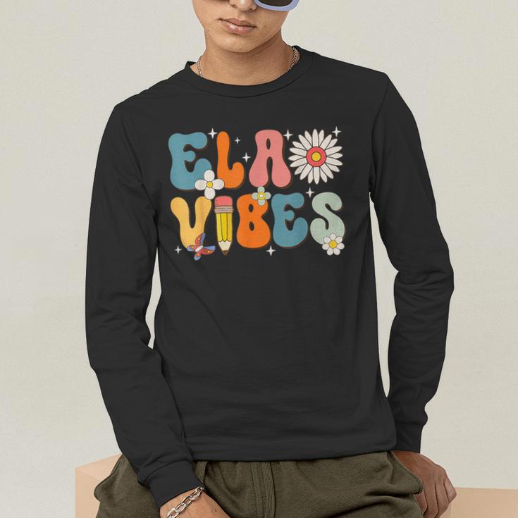 English Teacher Ela Vibes Teacher Kids First Day Of School Men's Long Sleeve T-Shirt, funny gift