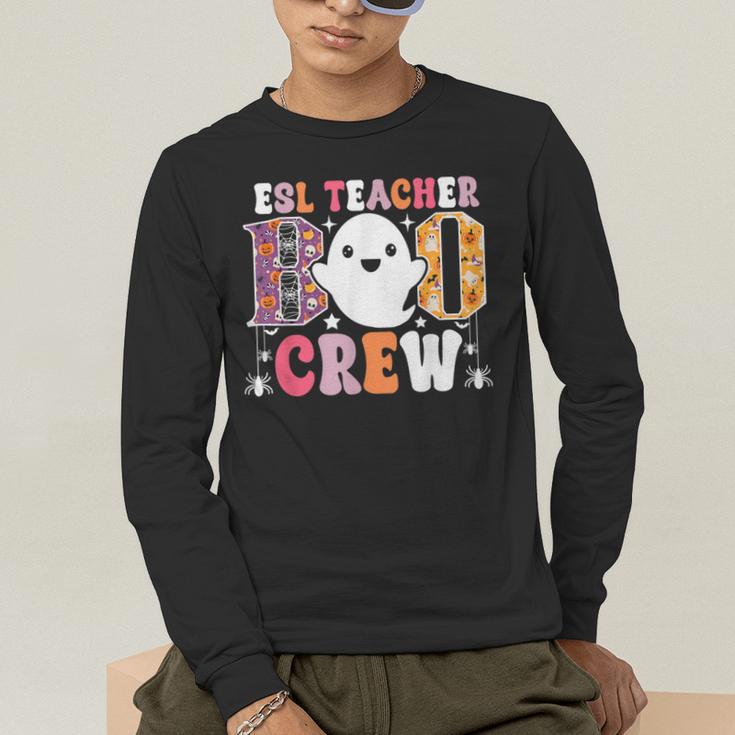 ESL Teacher Boo Crew Halloween Costume Men's Long Sleeve T-Shirt, funny gift