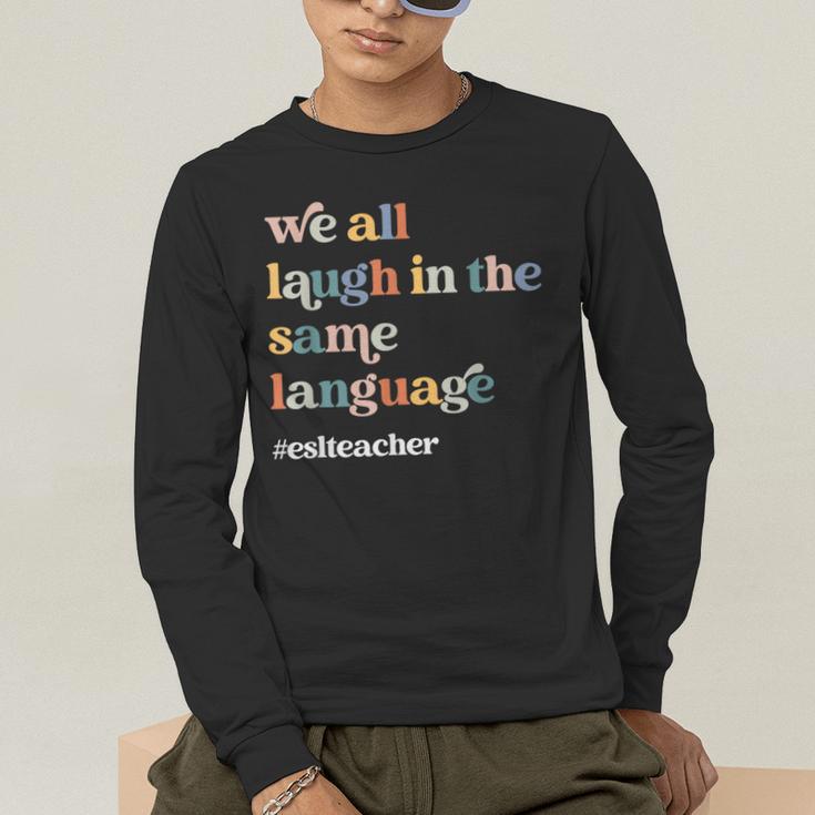 ESL Teacher ESOL Student Cute Retro Back To School First Day Men's Long Sleeve T-Shirt, funny gift ESL Teacher ESOL Student Cute Retro Back To School First Day Men's Long Sleeve T-Shirt, funny gift