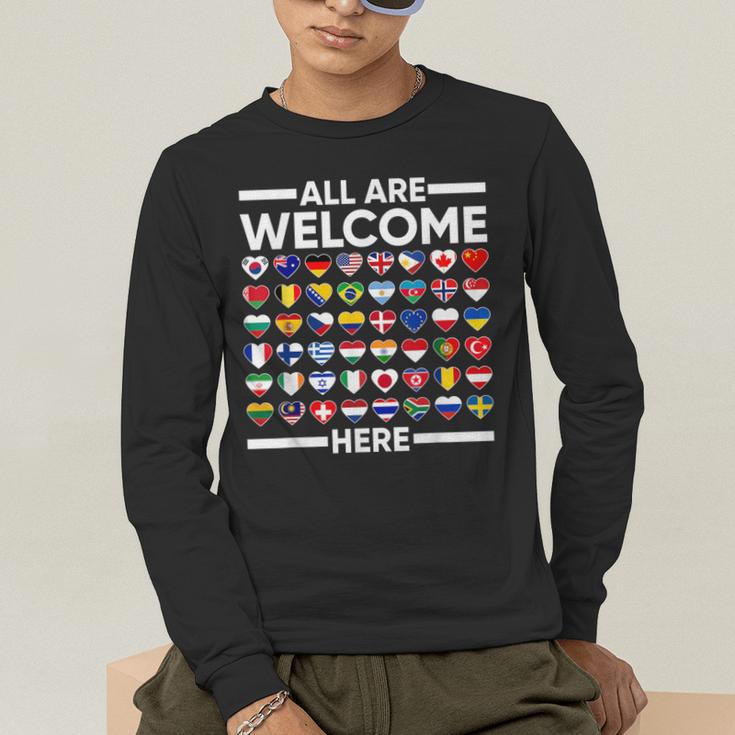 ESL Teacher All Are Welcome Here For Worlds Virtual Teachers Men's Long Sleeve T-Shirt, funny gift ESL Teacher All Are Welcome Here For Worlds Virtual Teachers Men's Long Sleeve T-Shirt, funny gift