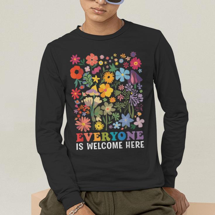 Everyone Is Welcome Here Tshirt Idaho Teacher Support Retro Men's Long Sleeve T-Shirt, funny gift Everyone Is Welcome Here Tshirt Idaho Teacher Support Retro Men's Long Sleeve T-Shirt, funny gift