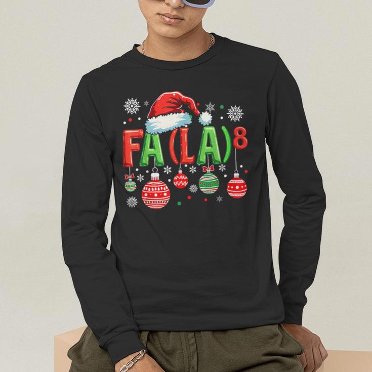 FA LA 8 Christmas Santa FA La Math Teacher Student Men's Long Sleeve T-Shirt, funny gift FA LA 8 Christmas Santa FA La Math Teacher Student Men's Long Sleeve T-Shirt, funny gift