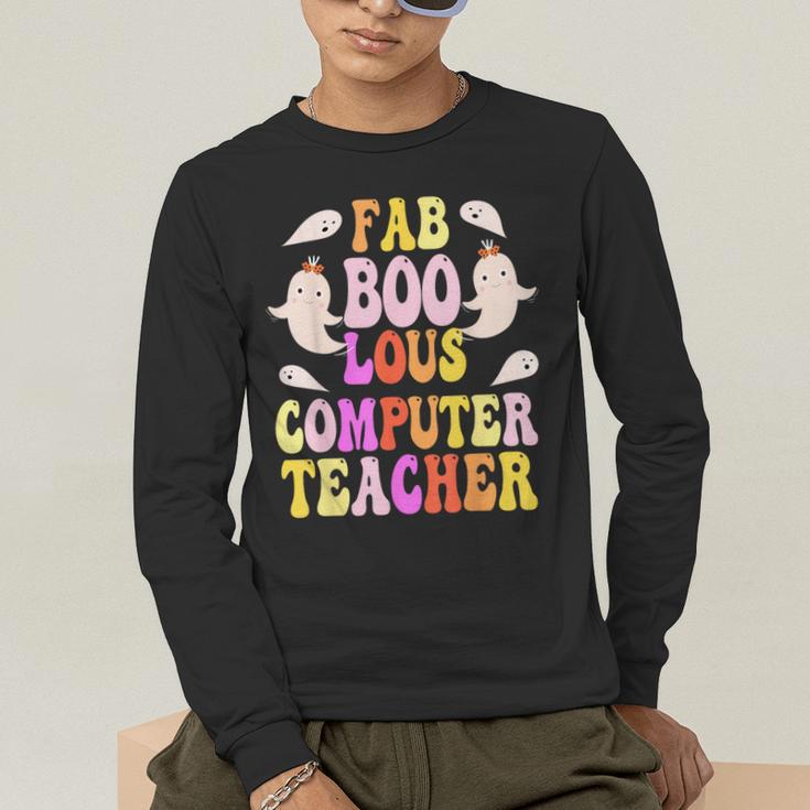 Faboolous COMPUTER TEACHER Costume This Is My Spooky Mom Dad Men's Long Sleeve T-Shirt, funny gift