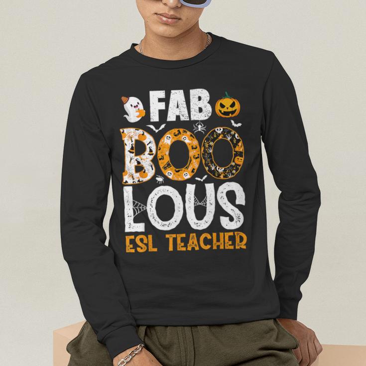 Faboolous ESL ESOL Teacher Spooky Teacher Halloween Costume For Men Women Men's Long Sleeve T-Shirt, funny gift Faboolous ESL ESOL Teacher Spooky Teacher Halloween Costume For Men Women Men's Long Sleeve T-Shirt, funny gift