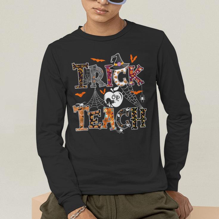Fall Holiday Themed Thanksgiving Halloween Teacher Trick Or Men's Long Sleeve T-Shirt, funny gift Fall Holiday Themed Thanksgiving Halloween Teacher Trick Or Men's Long Sleeve T-Shirt, funny gift