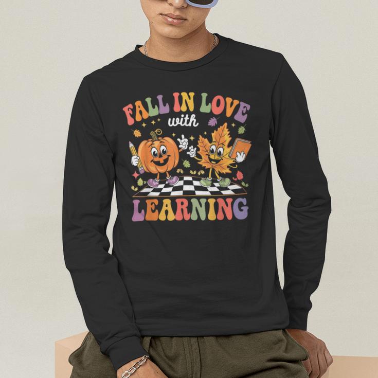 Fall In Love With Learning Autumn Fall Season Teacher Men's Long Sleeve T-Shirt, funny gift Fall In Love With Learning Autumn Fall Season Teacher Men's Long Sleeve T-Shirt, funny gift