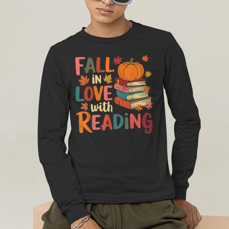 Fall In Love With Reading Autumn Thanksgiving Shirt Teacher Men's Long Sleeve T-Shirt, funny gift Fall In Love With Reading Autumn Thanksgiving Shirt Teacher Men's Long Sleeve T-Shirt, funny gift