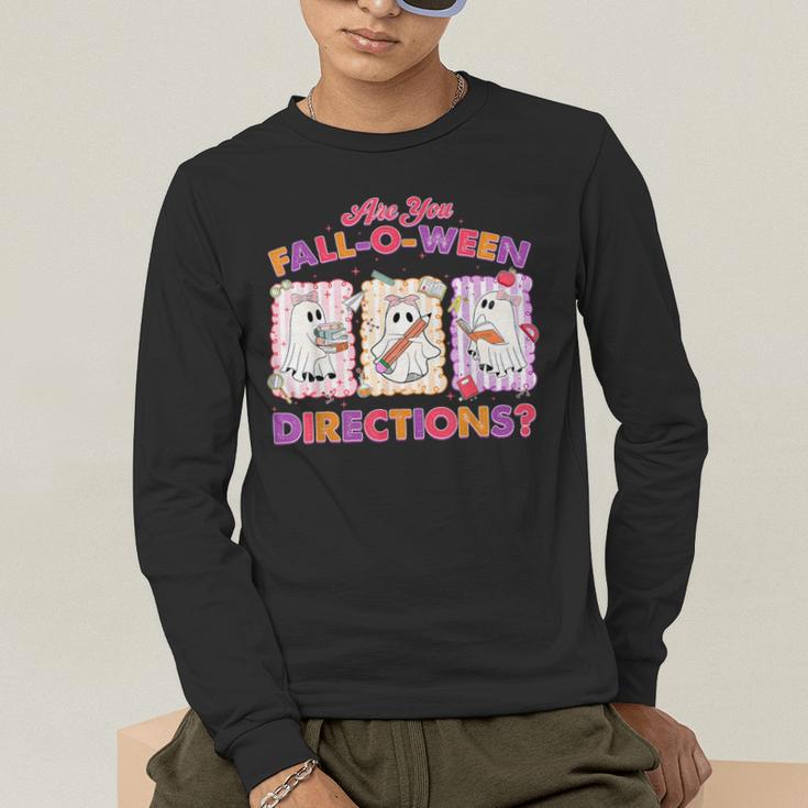 Are You Fall-O-Ween Directions Halloween Teacher Ghost Men's Long Sleeve T-Shirt, funny gift Are You Fall-O-Ween Directions Halloween Teacher Ghost Men's Long Sleeve T-Shirt, funny gift