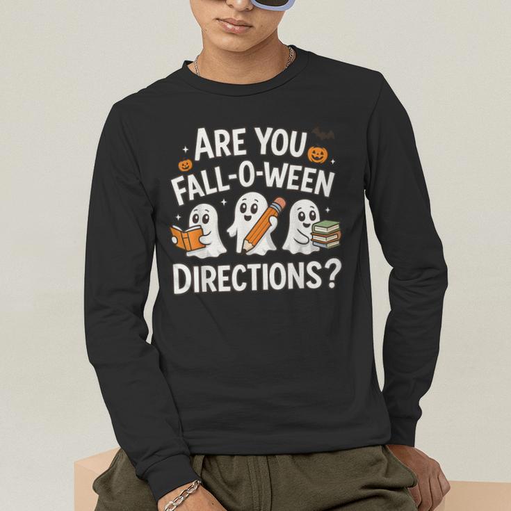 Are You Fall O Ween Directions Halloween Teacher Ghosts Men's Long Sleeve T-Shirt, funny gift Are You Fall O Ween Directions Halloween Teacher Ghosts Men's Long Sleeve T-Shirt, funny gift