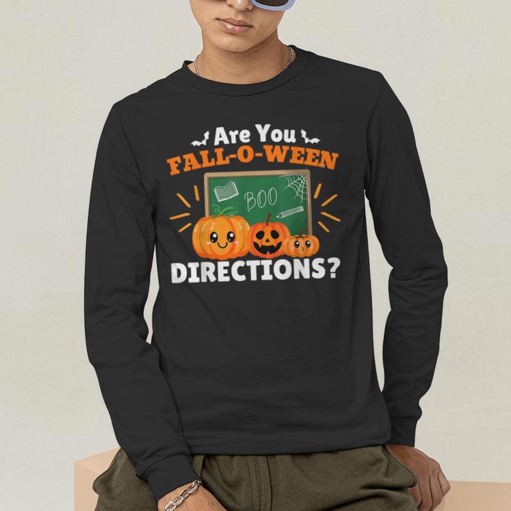Are You Fall O Ween Directions Halloween Teacher Retro Men's Long Sleeve T-Shirt, funny gift Are You Fall O Ween Directions Halloween Teacher Retro Men's Long Sleeve T-Shirt, funny gift