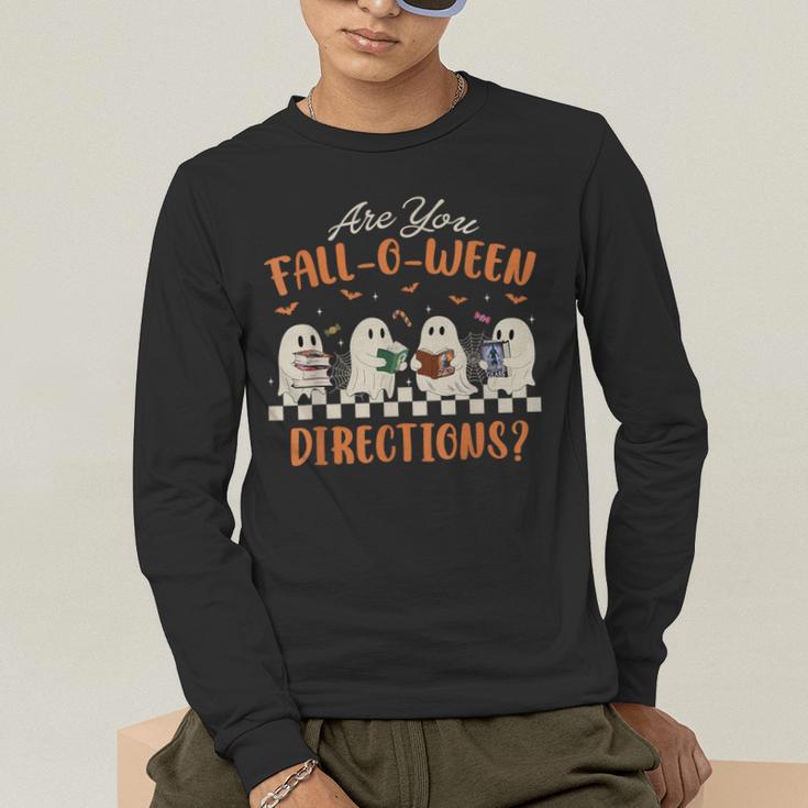 Are You Fall-O-Ween Directions Halloween TeacherGhost Book Men's Long Sleeve T-Shirt, funny gift Are You Fall-O-Ween Directions Halloween TeacherGhost Book Men's Long Sleeve T-Shirt, funny gift