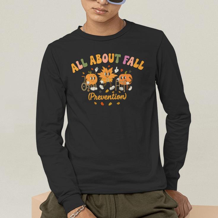 All About Fall Prevention Therapy SPED Teacher Thanksgiving Men's Long Sleeve T-Shirt, funny gift All About Fall Prevention Therapy SPED Teacher Thanksgiving Men's Long Sleeve T-Shirt, funny gift