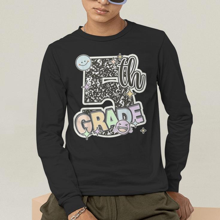 First Day Of Fifth Grade Composition Notebook Teacher Men's Long Sleeve T-Shirt, funny gift