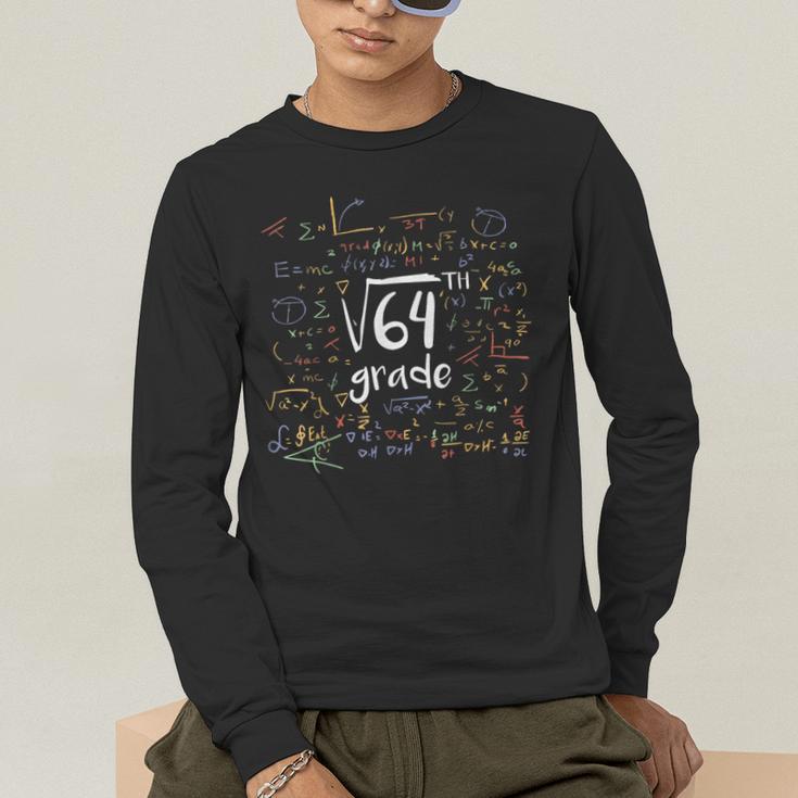 First Day Of School 8th Grade Square Root Of 64 Math Teacher Men's Long Sleeve T-Shirt, funny gift First Day Of School 8th Grade Square Root Of 64 Math Teacher Men's Long Sleeve T-Shirt, funny gift