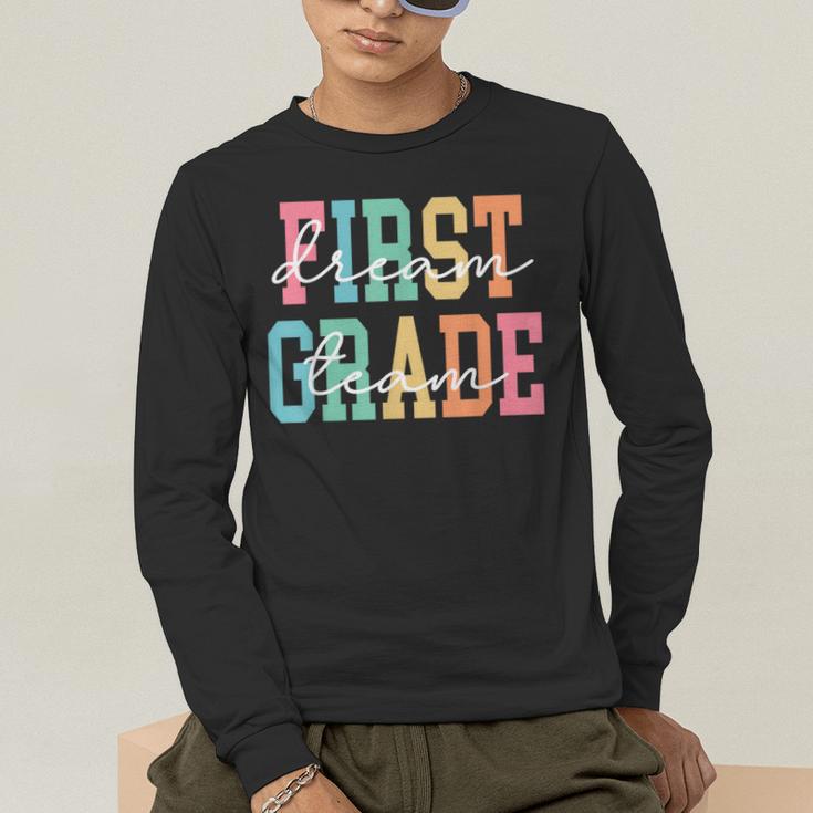 First Grade Dream Team Back To School 1st Grade Teacher Men's Long Sleeve T-Shirt, funny gift