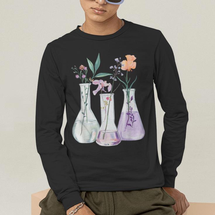 Flowers Test Tube Chemistry Student Science Teacher Women Men's Long Sleeve T-Shirt, funny gift Flowers Test Tube Chemistry Student Science Teacher Women Men's Long Sleeve T-Shirt, funny gift