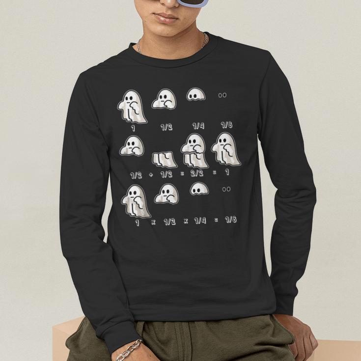 Fractions Math Teacher Ghost Math Halloween Humorous Men's Long Sleeve T-Shirt, funny gift Fractions Math Teacher Ghost Math Halloween Humorous Men's Long Sleeve T-Shirt, funny gift