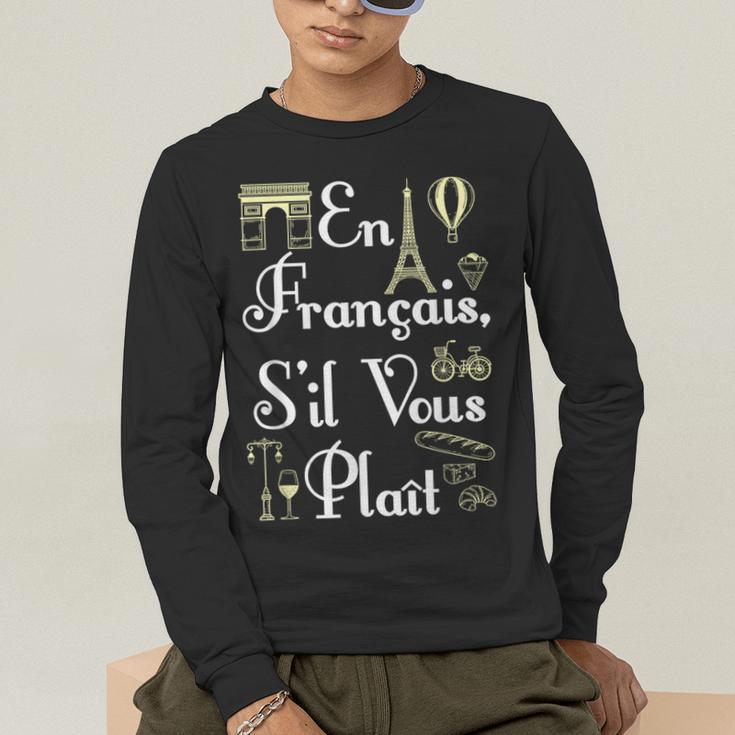 French Teacher En Francais S'Il Vous Plait End Of Year Men's Long Sleeve T-Shirt, funny gift French Teacher En Francais S'Il Vous Plait End Of Year Men's Long Sleeve T-Shirt, funny gift
