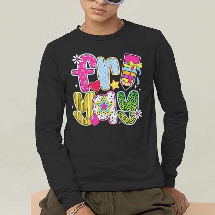 Fri-Yay Happy Friday Weekend Teacher Back To School Men's Long Sleeve T-Shirt, funny gift Fri-Yay Happy Friday Weekend Teacher Back To School Men's Long Sleeve T-Shirt, funny gift