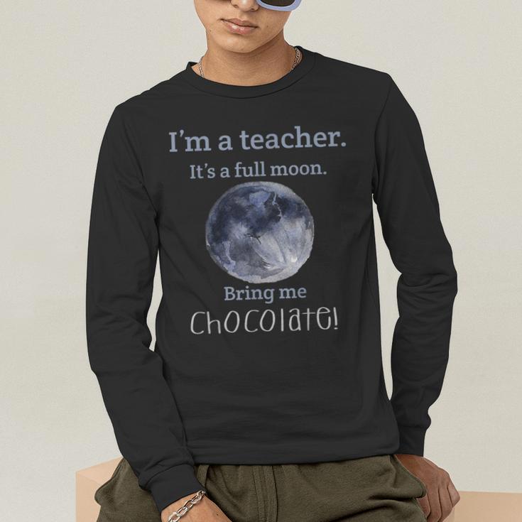 Full Moon Teacher Humor For Men Women Girls Kids Men's Long Sleeve T-Shirt, funny gift