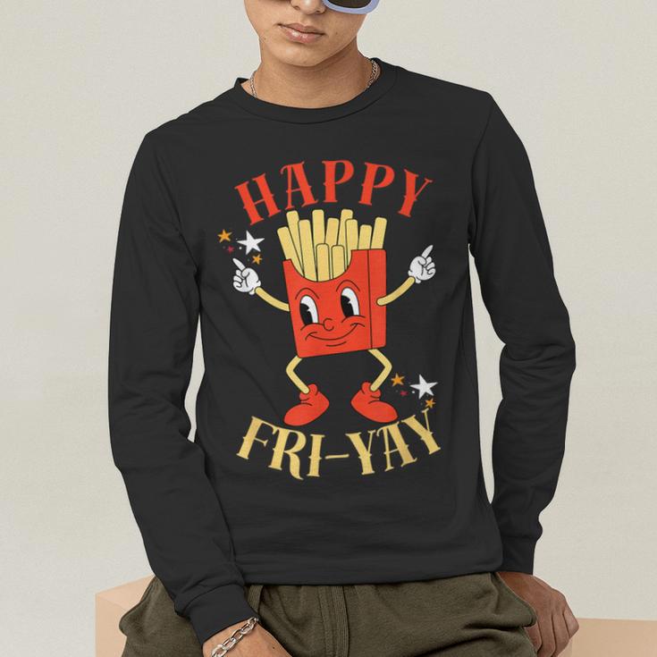 Fun Teacher Happy Fri Yay French Fries Friday Lovers Men's Long Sleeve T-Shirt, funny gift Fun Teacher Happy Fri Yay French Fries Friday Lovers Men's Long Sleeve T-Shirt, funny gift