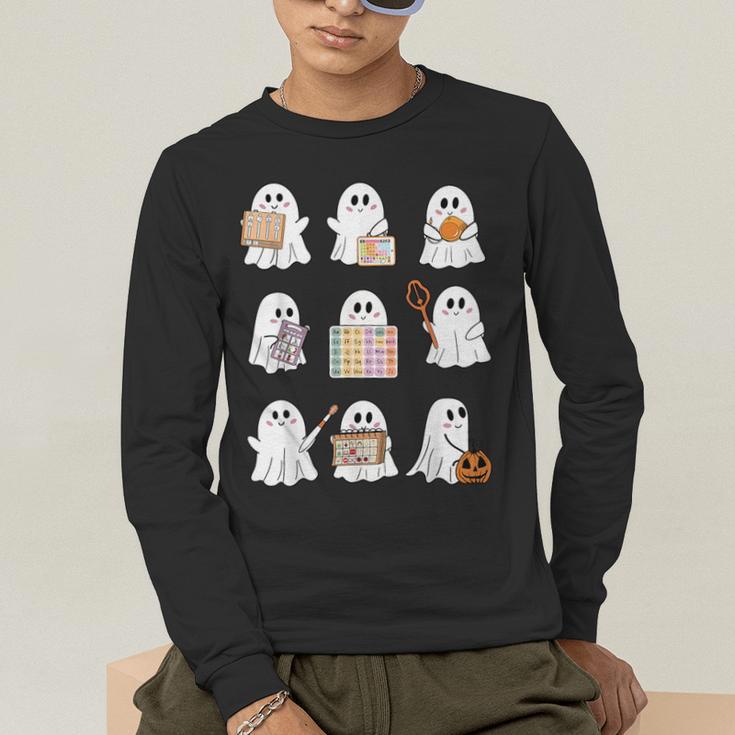 Ghost Speech Therapy Teacher Spooky Season Halloween Men's Long Sleeve T-Shirt, funny gift