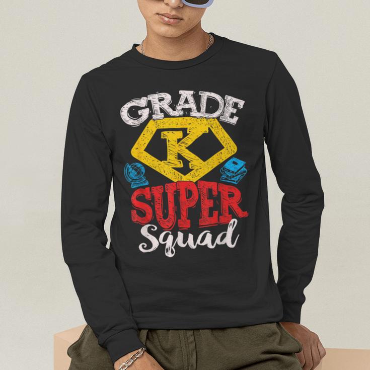 Grade K Super Squad Superhero Kindergarten Teacher Team Men's Long Sleeve T-Shirt, funny gift Grade K Super Squad Superhero Kindergarten Teacher Team Men's Long Sleeve T-Shirt, funny gift