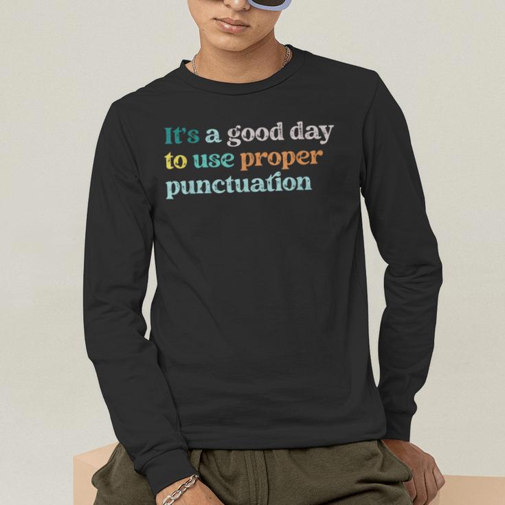 Grammar English Teacher It's a Good Day To Use Punctuation Men's Long Sleeve T-Shirt, funny gift Grammar English Teacher It's a Good Day To Use Punctuation Men's Long Sleeve T-Shirt, funny gift