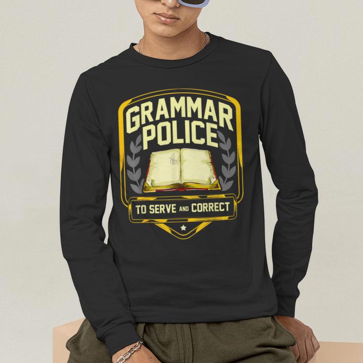 Grammar Police To Serve And Correct English Teacher Men's Long Sleeve T-Shirt, funny gift Grammar Police To Serve And Correct English Teacher Men's Long Sleeve T-Shirt, funny gift