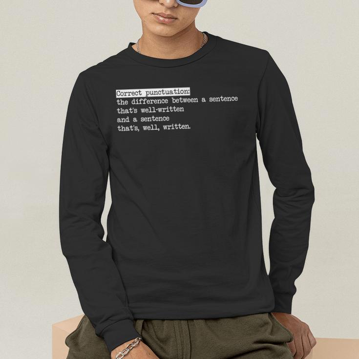 Grammar Teacher And Punny Punctuation Men's Long Sleeve T-Shirt, funny gift Grammar Teacher And Punny Punctuation Men's Long Sleeve T-Shirt, funny gift