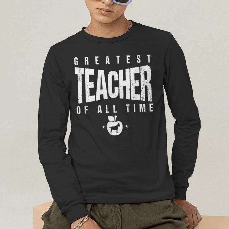 Greatest Teacher Of All Time Teachers Day 1 Teacher Goat Men's Long Sleeve T-Shirt, funny gift Greatest Teacher Of All Time Teachers Day 1 Teacher Goat Men's Long Sleeve T-Shirt, funny gift