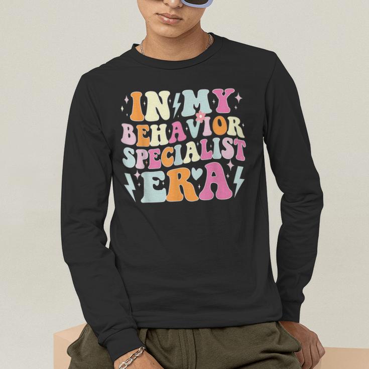 Groovy In My Behavior Specialist Era Behavior Teachers Men's Long Sleeve T-Shirt, funny gift