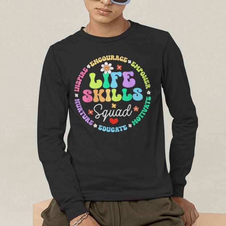 Groovy Life Skills Squad Teacher Special Ed SPED Team Crew Men's Long Sleeve T-Shirt, funny gift Groovy Life Skills Squad Teacher Special Ed SPED Team Crew Men's Long Sleeve T-Shirt, funny gift