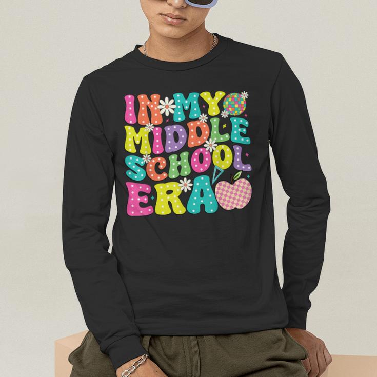 Groovy In My Middle School Era Back To School Teacher Men's Long Sleeve T-Shirt, funny gift