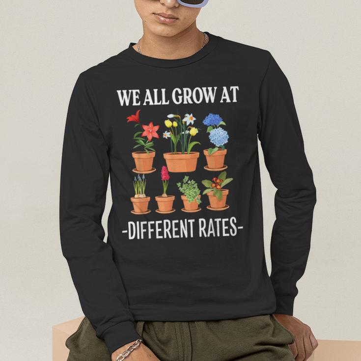 We All Grow At Different Rates Back To School Teacher Men's Long Sleeve T-Shirt, funny gift We All Grow At Different Rates Back To School Teacher Men's Long Sleeve T-Shirt, funny gift
