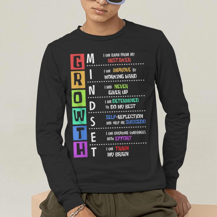 Growth Mindset Positive Motivational Classroom Teacher Learn Men's Long Sleeve T-Shirt, funny gift Growth Mindset Positive Motivational Classroom Teacher Learn Men's Long Sleeve T-Shirt, funny gift