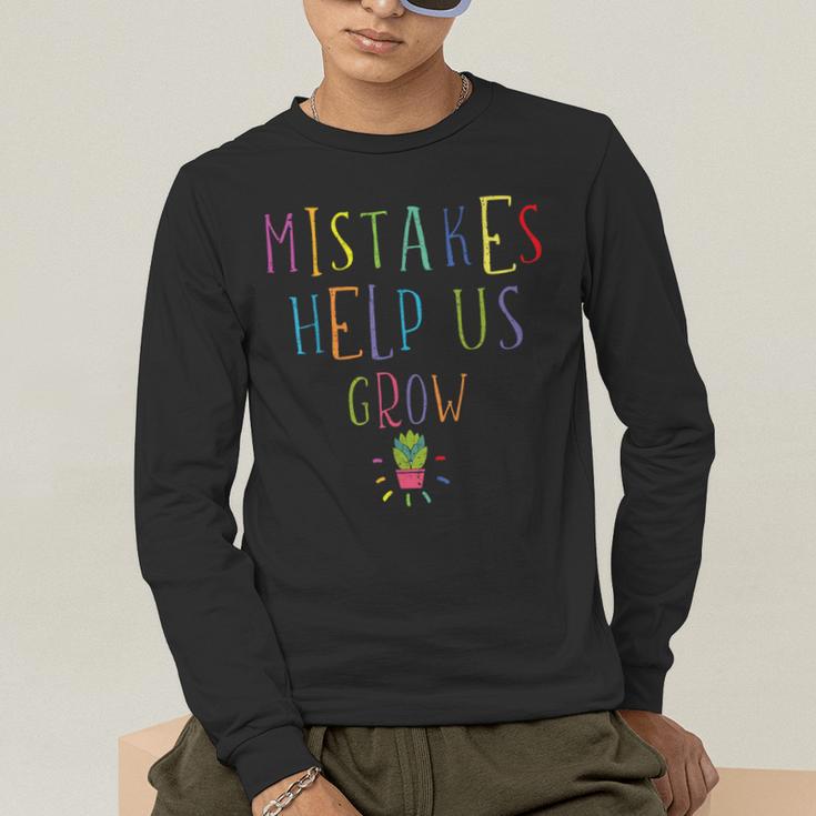 Growth Mindset Shirt For Teacher Mistakes Help Us Grow Men's Long Sleeve T-Shirt, funny gift