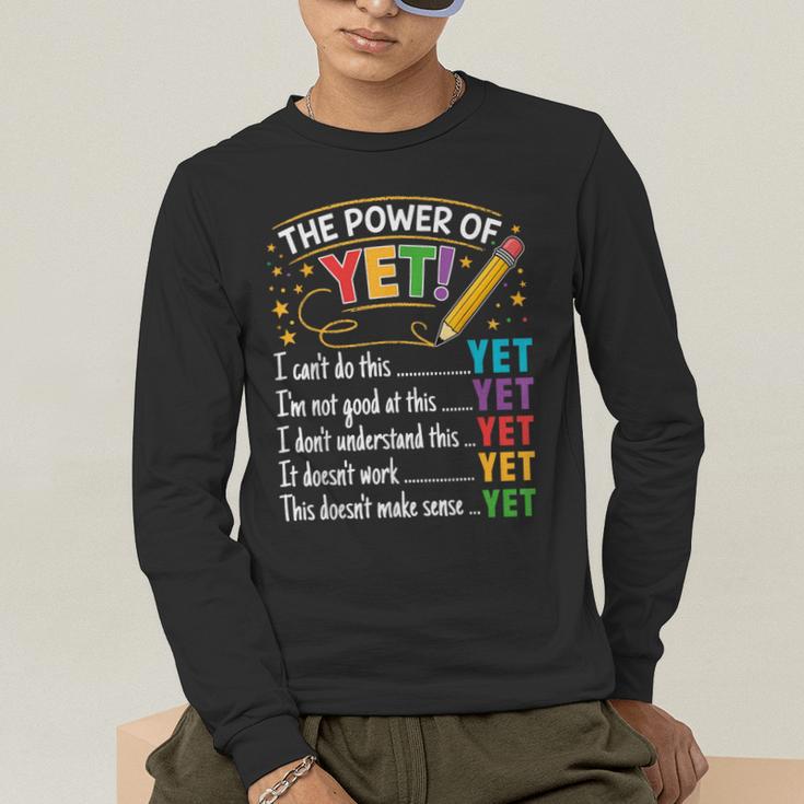 Growth Mindset Teacher Power Of Yet Inspirational Men's Long Sleeve T-Shirt, funny gift Growth Mindset Teacher Power Of Yet Inspirational Men's Long Sleeve T-Shirt, funny gift