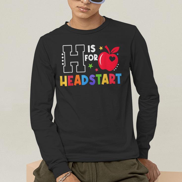 H Is For Head Start Teacher First Day Of School Tee Men's Long Sleeve T-Shirt, funny gift H Is For Head Start Teacher First Day Of School Tee Men's Long Sleeve T-Shirt, funny gift