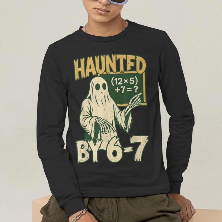 Halloween Costume Haunted By 67 Ghost Math Teacher Professor Men's Long Sleeve T-Shirt, funny gift Halloween Costume Haunted By 67 Ghost Math Teacher Professor Men's Long Sleeve T-Shirt, funny gift