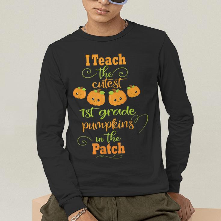 Halloween Cutest Pumpkins First Grade Teacher Men's Long Sleeve T-Shirt, funny gift Halloween Cutest Pumpkins First Grade Teacher Men's Long Sleeve T-Shirt, funny gift