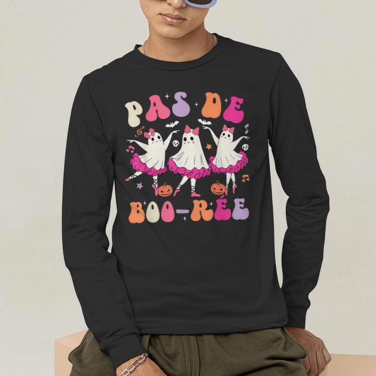 Halloween Dance Teacher Pas De Boo-Ree Ghost Ballet Dancer Men's Long Sleeve T-Shirt, funny gift