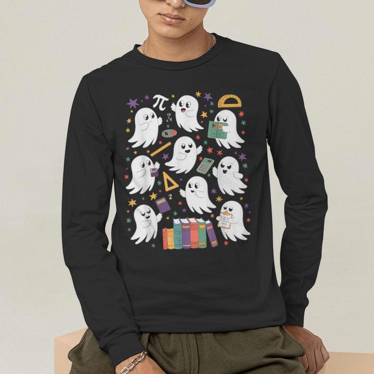 Halloween Math Teacher Ghost Math Teacher Spooky Halloween Men's Long Sleeve T-Shirt, funny gift Halloween Math Teacher Ghost Math Teacher Spooky Halloween Men's Long Sleeve T-Shirt, funny gift