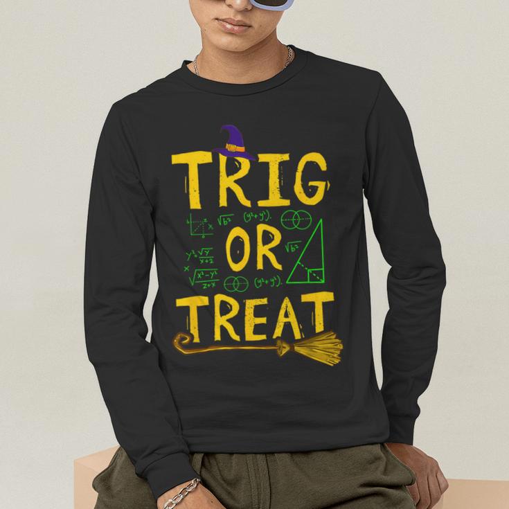 Halloween Math Teacher Trig Or Treat Student School College Men's Long Sleeve T-Shirt, funny gift Halloween Math Teacher Trig Or Treat Student School College Men's Long Sleeve T-Shirt, funny gift