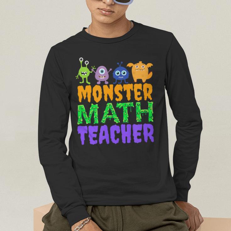 Halloween Monster Math Teacher Men Women Men's Long Sleeve T-Shirt, funny gift Halloween Monster Math Teacher Men Women Men's Long Sleeve T-Shirt, funny gift