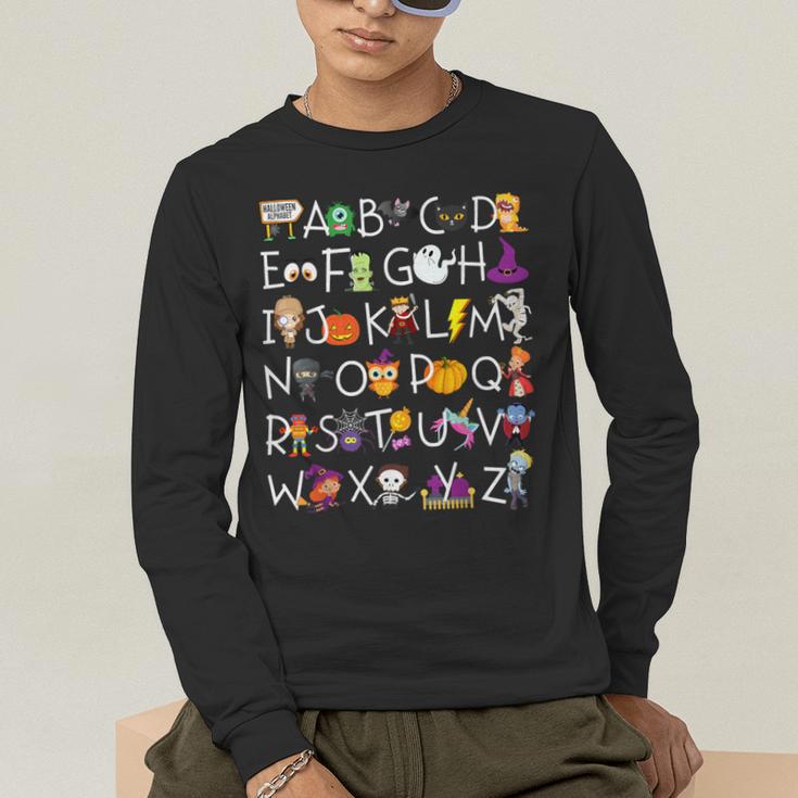 Halloween Nursery Teacher Shirt Halloween Alphabet Men's Long Sleeve T-Shirt, funny gift Halloween Nursery Teacher Shirt Halloween Alphabet Men's Long Sleeve T-Shirt, funny gift