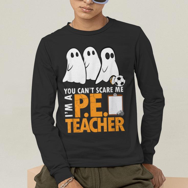 Halloween PE Teacher Shirt Can't Scare Me Men's Long Sleeve T-Shirt, funny gift Halloween PE Teacher Shirt Can't Scare Me Men's Long Sleeve T-Shirt, funny gift