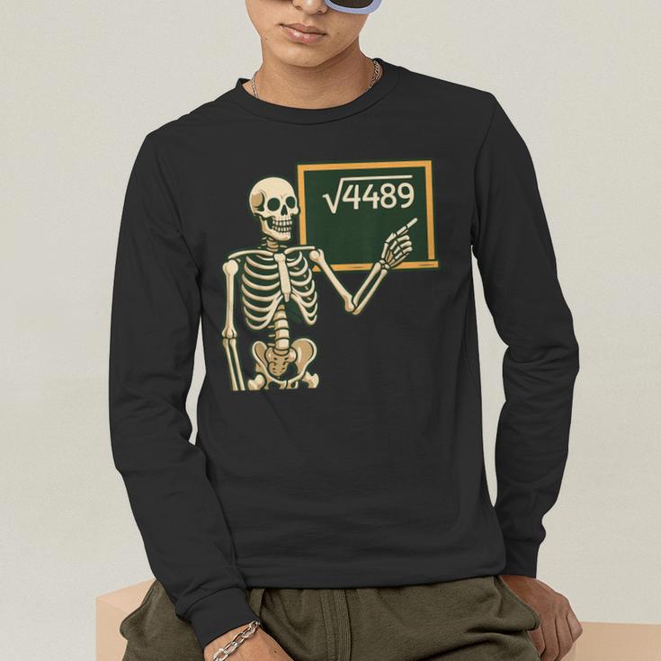 Halloween Skeleton 67 Meme Square Root 4489 Math Teacher Men's Long Sleeve T-Shirt, funny gift Halloween Skeleton 67 Meme Square Root 4489 Math Teacher Men's Long Sleeve T-Shirt, funny gift