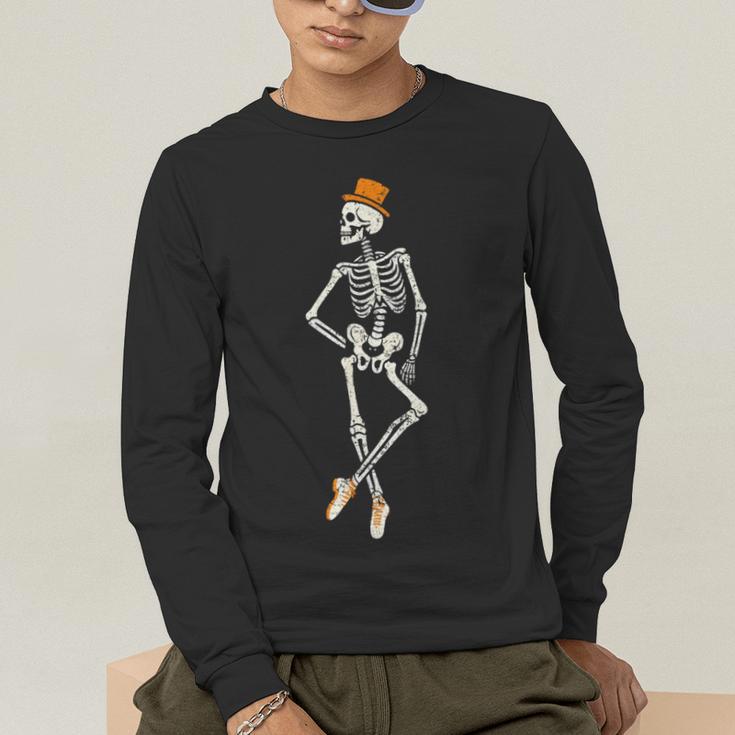 Halloween Skeleton Tap Dance Ballet Dance Teacher Men's Long Sleeve T-Shirt, funny gift