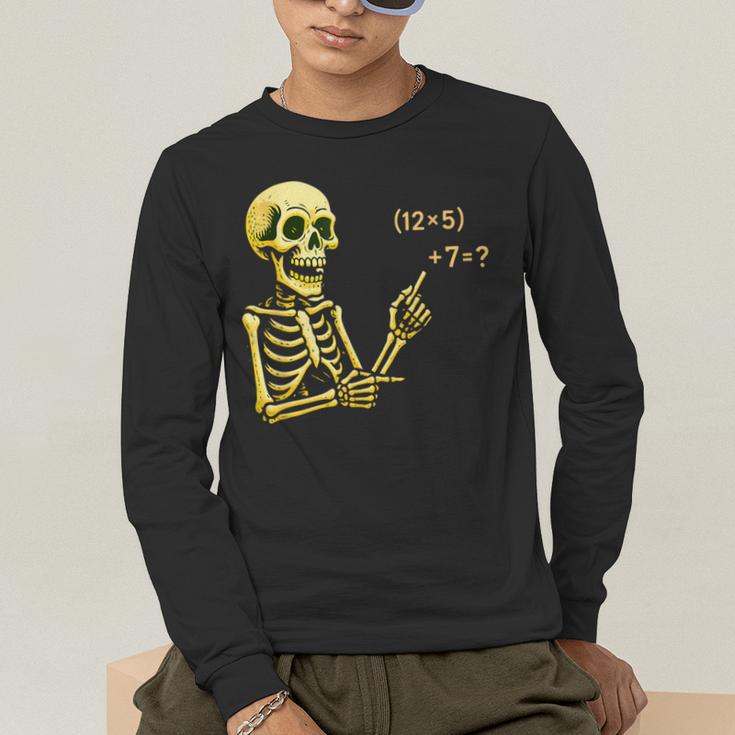 Halloween Teacher Six Seven 6 7 Skeleton Spooky Costume Men's Long Sleeve T-Shirt, funny gift Halloween Teacher Six Seven 6 7 Skeleton Spooky Costume Men's Long Sleeve T-Shirt, funny gift
